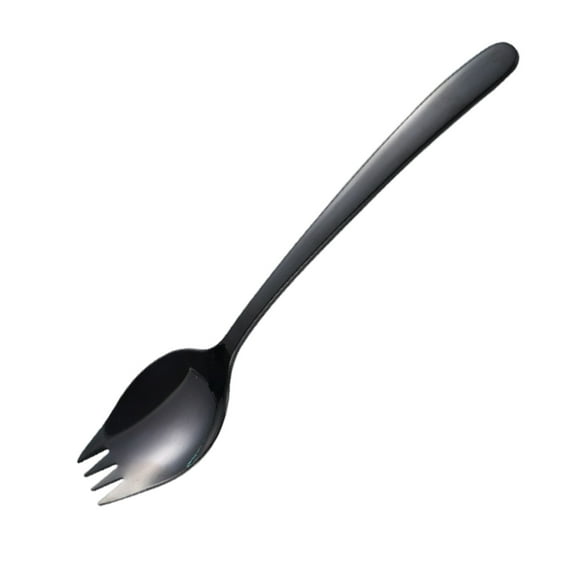 Hot Deal! Miyuadkai Silverwear Set Clearance,2 in 1 Stainless Steel Spork Noodles Fork Spoon Travel Picnic Tableware Fork Spoon 2 in 1 for Everyday Use Camping Dessert Flatware Tableware on Sale Black