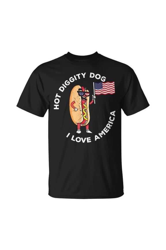 Hot Diggity Dog July 4Th Bbq Picnic Usa UnisexT-shirt