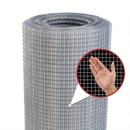 Hot Dipped Galvanized After Welding Hardware Cloth - Chicken Wire Mesh Roll, Garden Fencing Wire Cloth for Poultry Plant Protection Outdoor Use