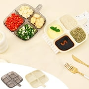 Hot Discounts, Kitchen Utensils & Gadgets Clearance Divided Plates For Kids Adults Compartment Plates Lightweight Reusable Dinnerware Portion Plastic Plates | Pvc, Beige, MIANHT