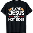 thumbnail image 1 of Hot Dog Adult I Love Jesus And Hot Dogs T-Shirt, 1 of 4