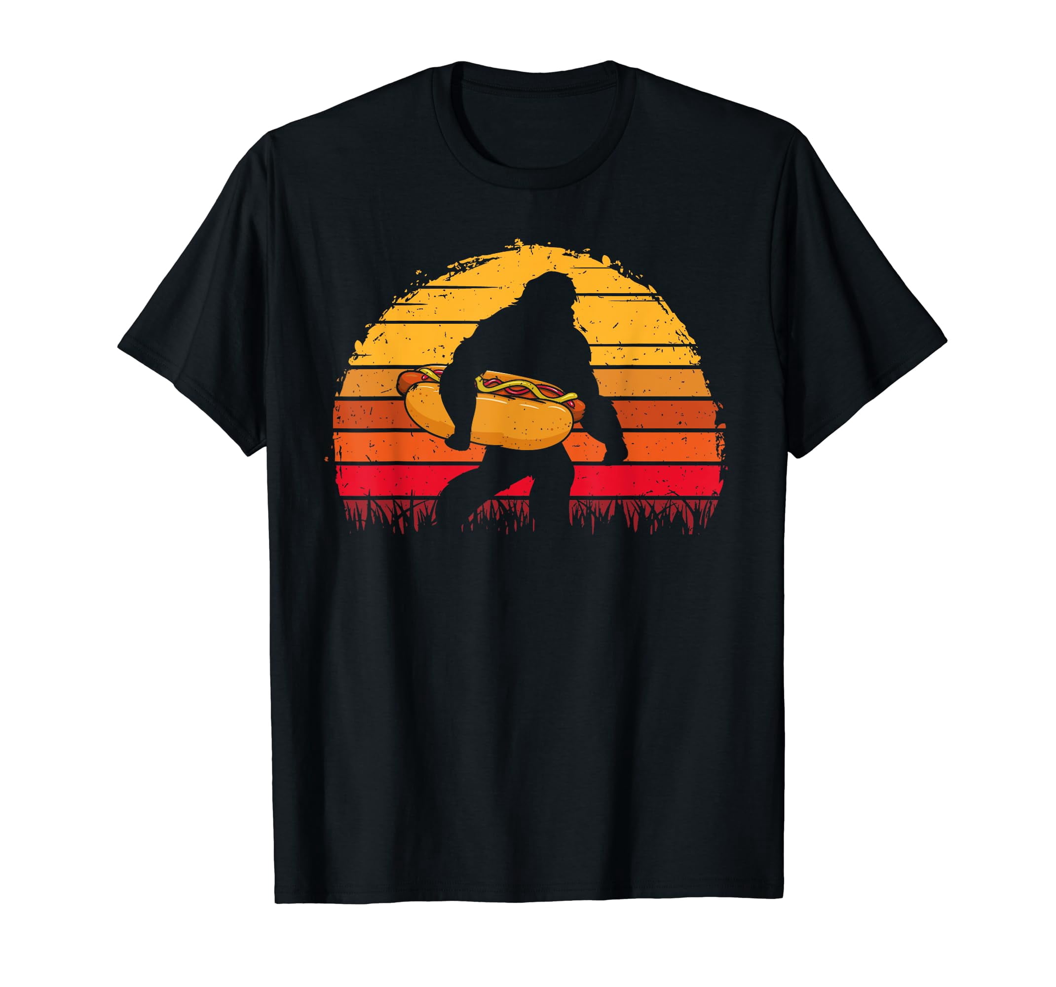 T-shirt Unisexe Bigfoot Walking Teckel Drôle - Cadeau Halloween - Choix Taille (S à 3XL)