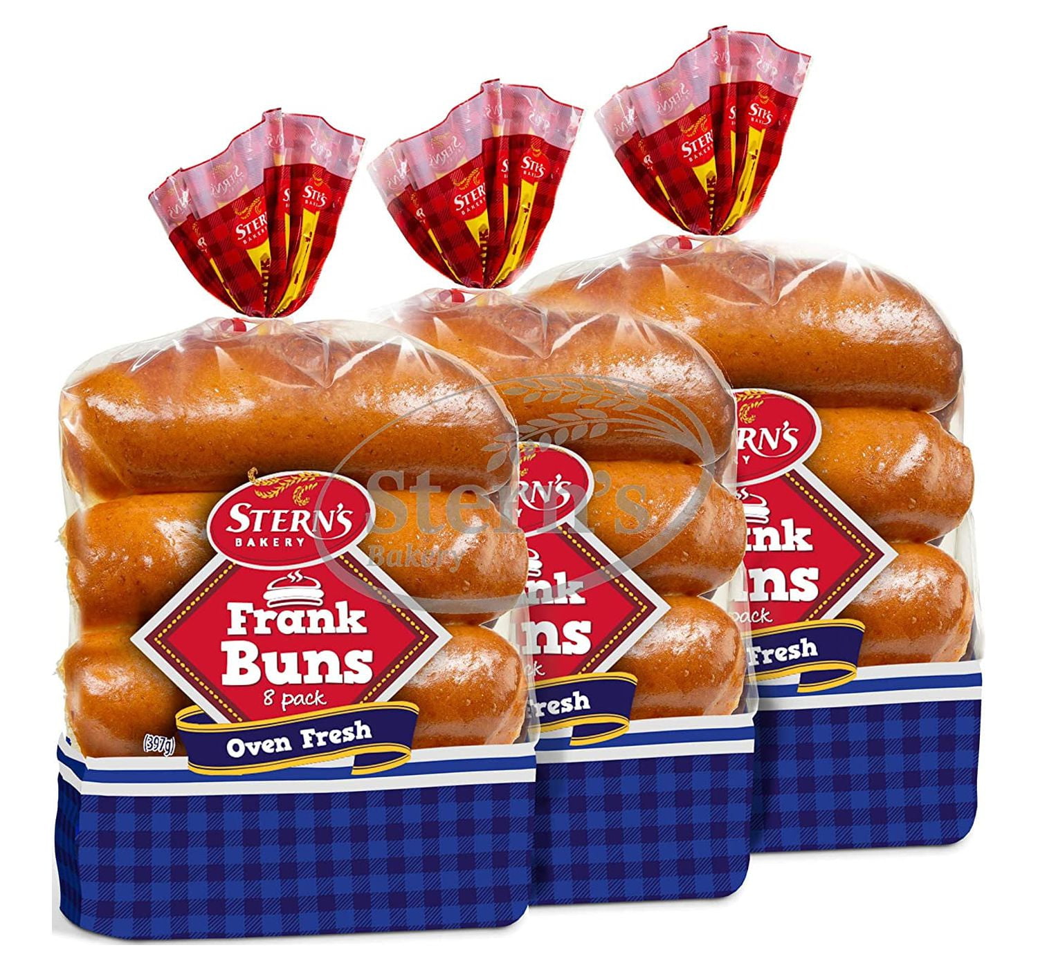 Hot Dog Buns, American Classic Hotdog Buns, Moist and Soft Texture, Kosher & Pre-Sliced, 8 Hot Dog Rolls Included Per 14 Oz Pack, 2 Day Shipping, Sterns Bakery (3 Pack)