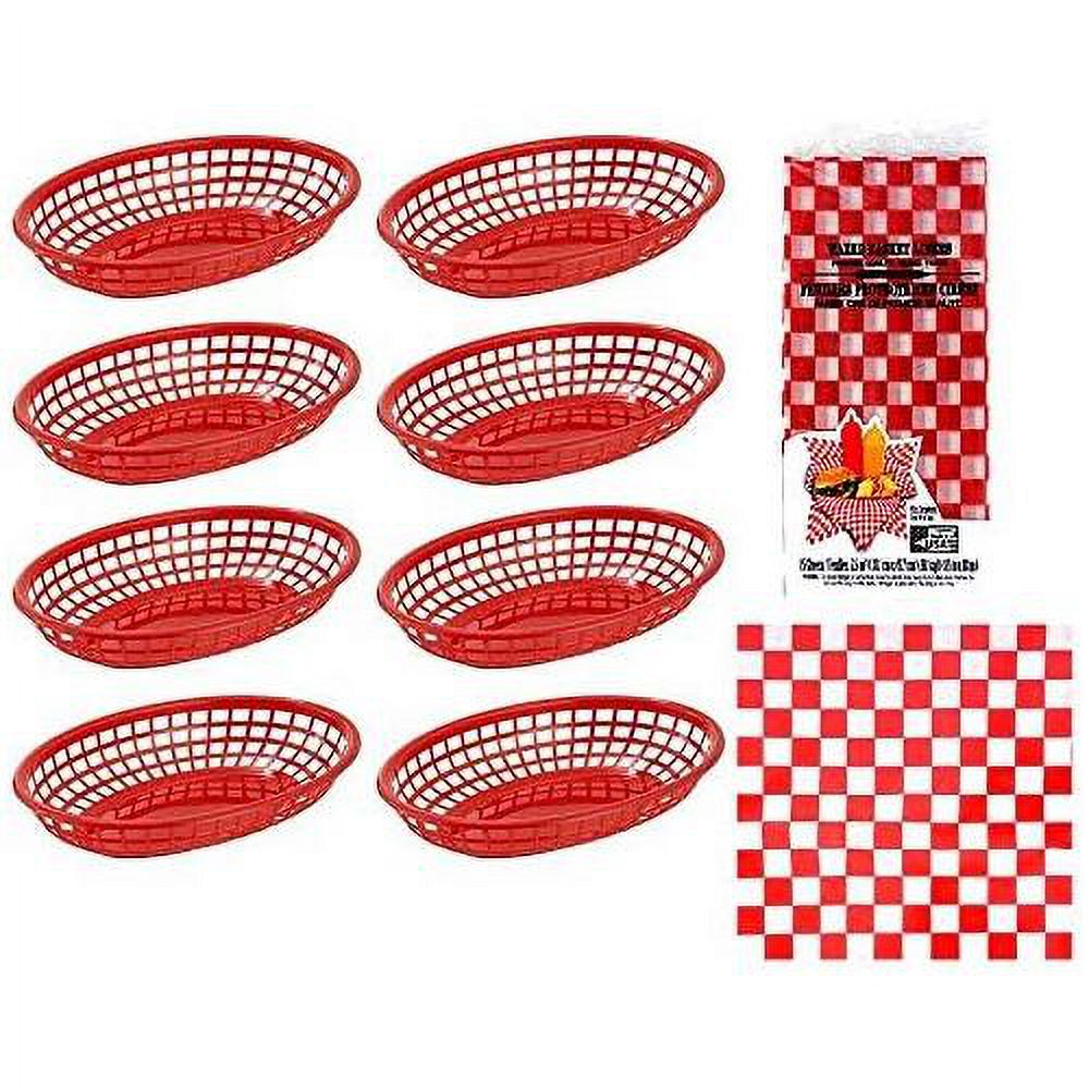 Hot Dog, Burger, Sandwich Serving Set For 8 Guests 8 Red Fast Food