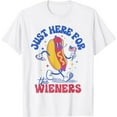 thumbnail image 1 of Hot Dog I'm Just Here For The Wieners Funny Fourth of July T-Shirt, 1 of 5