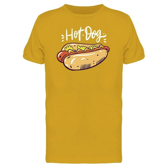 Hot Dog Mustard Lettering T-Shirt Men -Image by Shutterstock, Male XX-Large