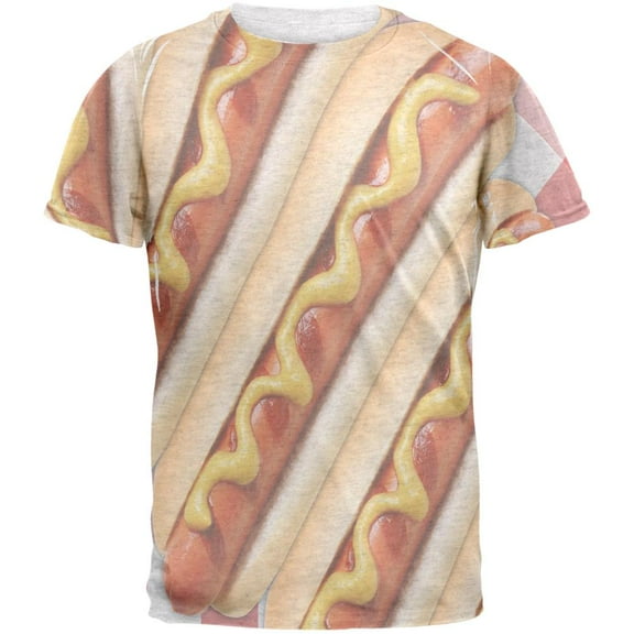 Hot Dog Picnic Mens T Shirt Heather White 2XL