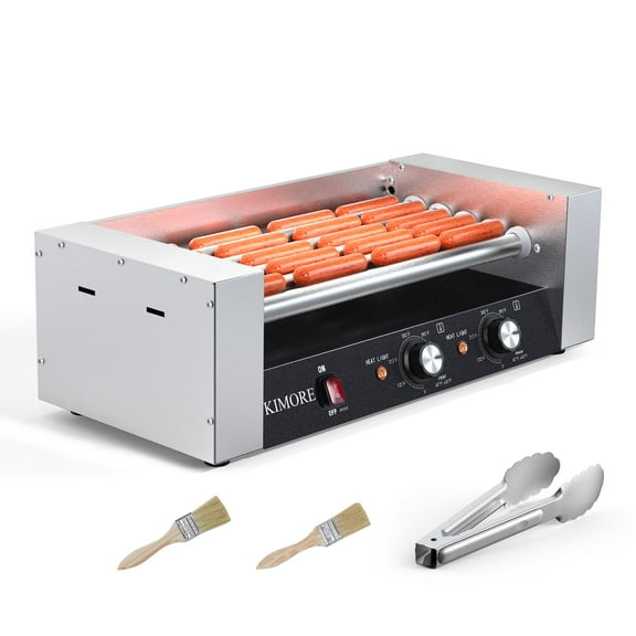 Hot Dog Roller, Stainless Sausage Grill Cooker Machine with Removable Drip Tray (750W/1050W/1350W/1650W)