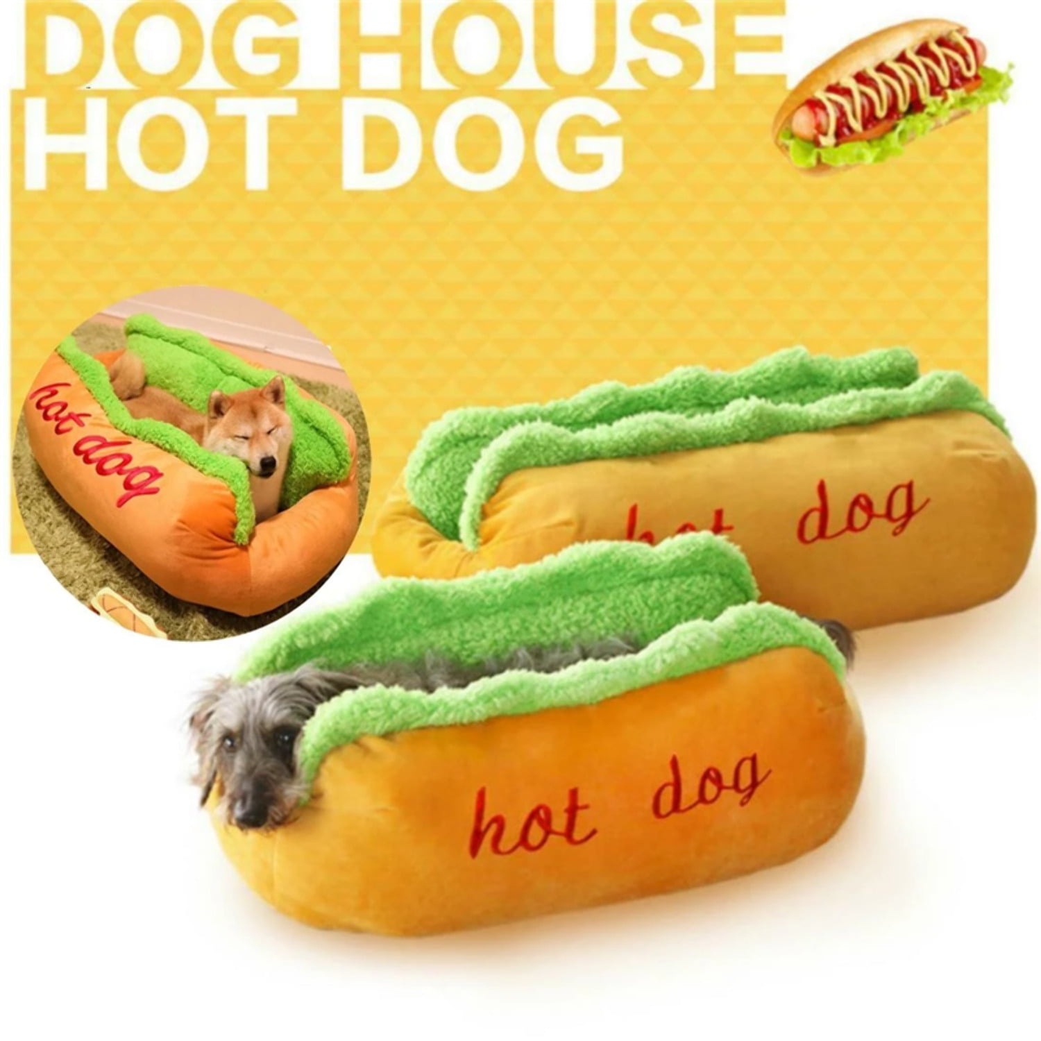 Hot Dog Shaped Pet Bed - Walmart.com