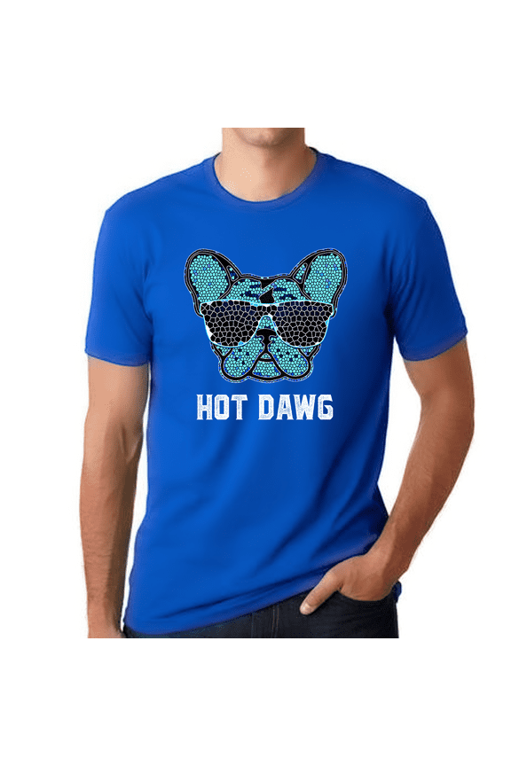 Hot Dog Shirt - Dog Dad Shirt - Blue Dog Shirts for Men Dog Dad Gifts for Men Dog Lover Shirts