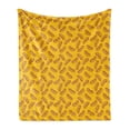 thumbnail image 1 of Hot Dog Soft Flannel Fleece Throw Blanket, Simplistic Tasty Food Doodle Pattern Frankfurter Bread, Cozy Plush for Indoor and Outdoor Use, 70" x 90", Orange Apricot, by Ambesonne, 1 of 5