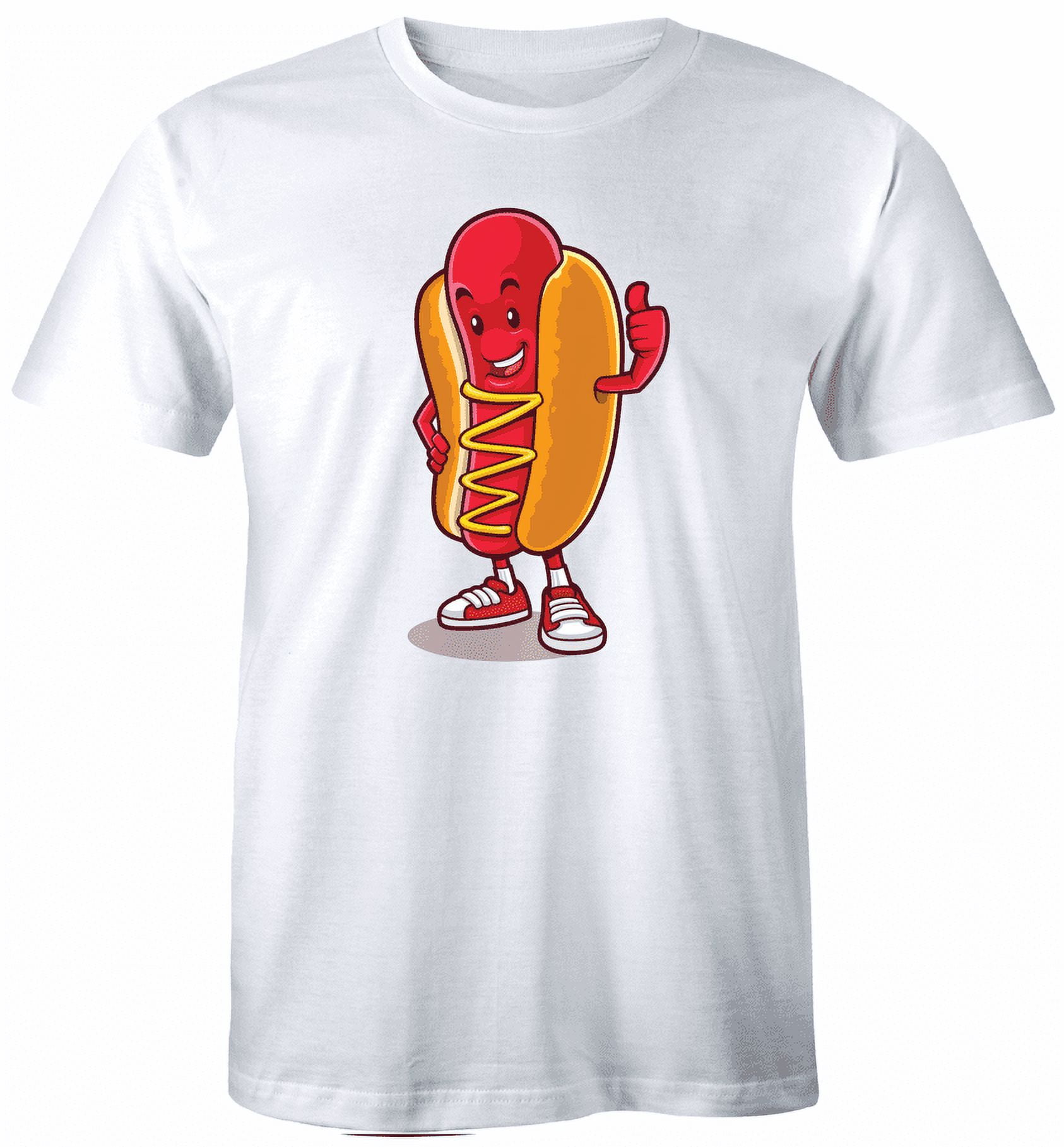 Hot Dog T-Shirt Funny Thumbs Up Hot Dog Bun Graphic Tee - Walmart.com