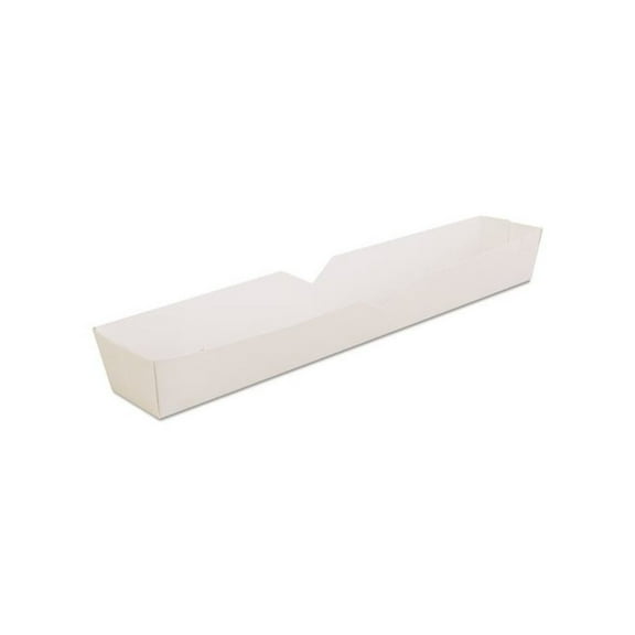Hot Dog Tray White, 10 1/4 x 1 1/2 x 1 1/4, Paperboard, 500/Carton