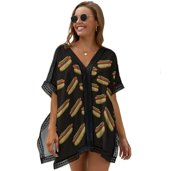 Hot Dog Women's Swimsuit Coverup Summer Beach Cover Up Bathing Suit Dress