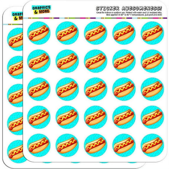 Hot Dog of Awesomeness 50 1" Planner Calendar Scrapbooking Crafting Stickers