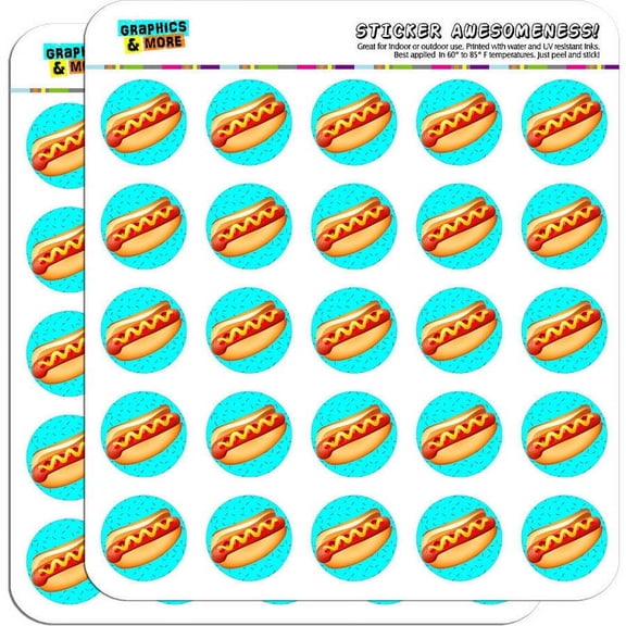 Hot Dog of Awesomeness 50 1" Planner Calendar Scrapbooking Crafting Stickers