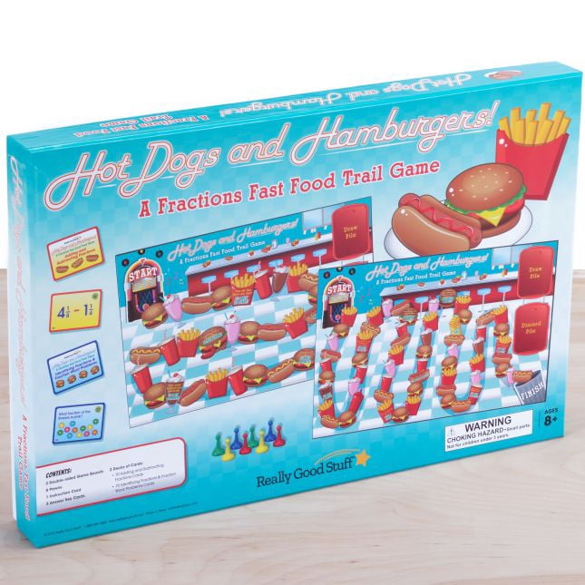 Hot Dogs And Hamburgers! A Fractions Fast Food Trail Game - 1 game ...