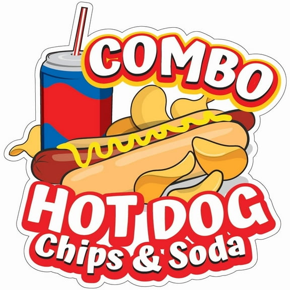 Hot Dogs Chips And Soda Combo 12" Decal Concession Stand Food Truck Sticker