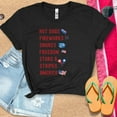 thumbnail image 1 of Hot Dogs Fireworks Smores Stars & Stripes America Shirt, Independence Day Tee, 4th of July T-shirt, 4th July Hot Dog Shirt, Fireworks Shirt (Colors:Black; Sizes:2XL;), 1 of 1