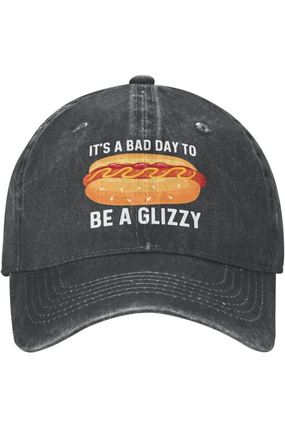 Hot Dogs Lover Hat It’s A Bad Day to Be A Glizzy Hat Men Dad Hats Adjustable Caps Black