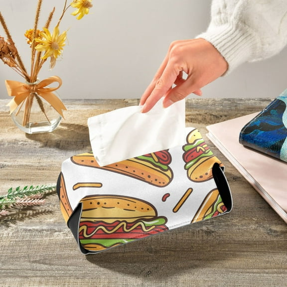 Hot Dogs Napkin Dispenser Leather Paper Napkins Holders Elegant Modern Fancy for Kitchen Dining Room Table Decor