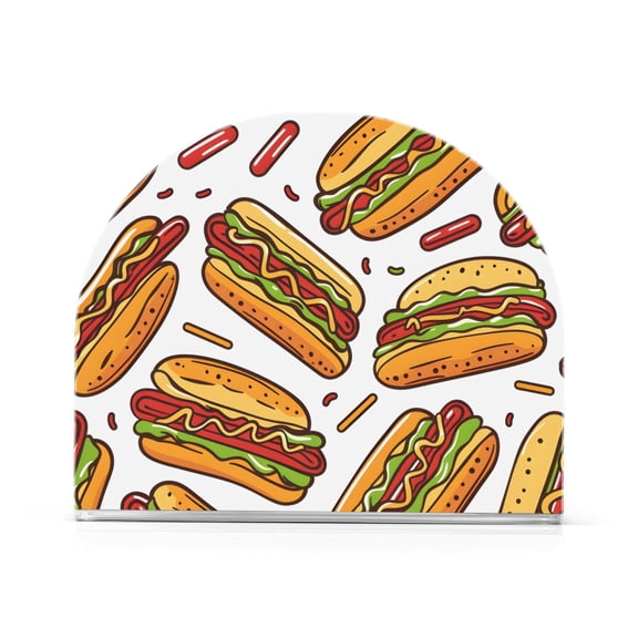 Hot Dogs Napkin Holder for Table Clear Napkin Stand Paper Holder Acrylic Organizer Dispenser Napkins for Dinner Kitchen Restaurant Room