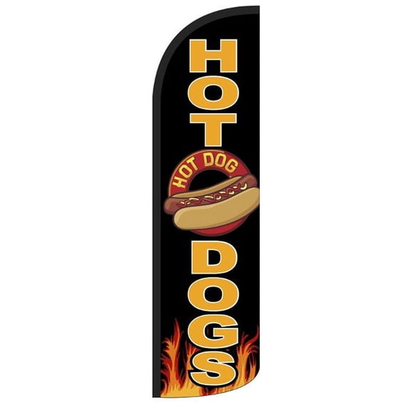 Hot Dogs Windless Flag (Hardware Not Included) |Advertisement /Business Flags | Feather Flag |
