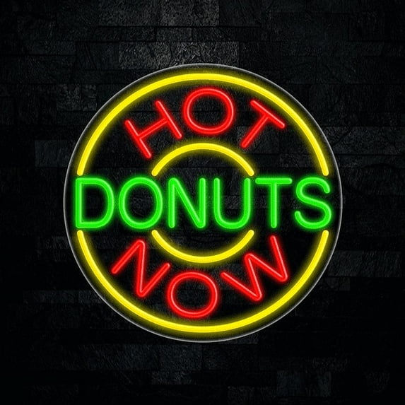 Hot Donuts LED Neon Sign 26"L x 26"H #31320