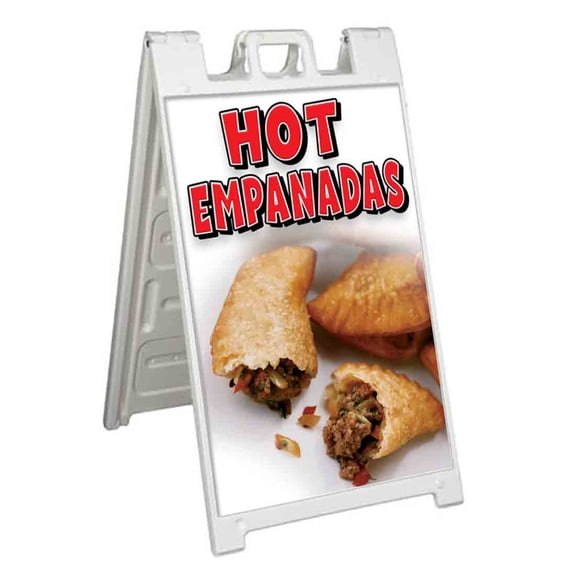 Hot Empanadas (24" X 36") Standard A-Frame Signicade, Includes Decal Applied To Stand