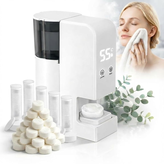 Hot Face Towel Heater Machine, 2026 New Automatic Hot Towel Dispenser Face, Self-Care Effortless, 5-Second Warming, Portable Heated Face Towels Warmer for Facials, Spa, Cleaning (1PC+110Towels)