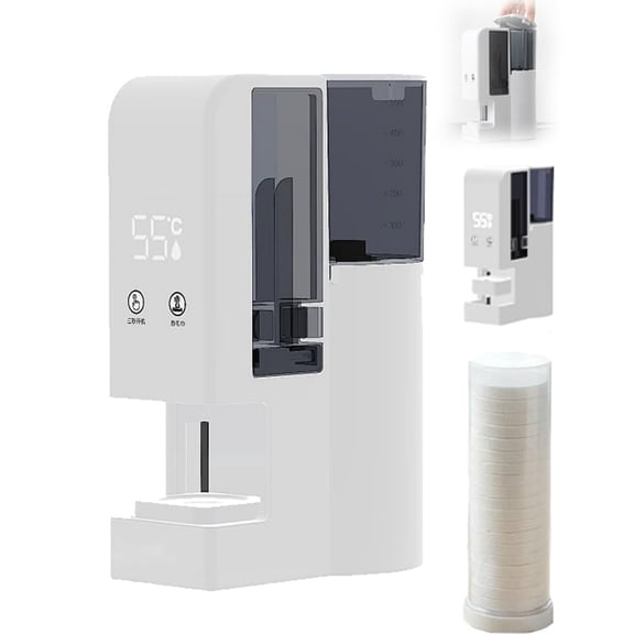 Hot Face Towel Heater Machine, Automatic Disposable Towel Warmer with Steam, 5-Second Heating, 55°C Constant Temperature, Portable Face Towel Steamer