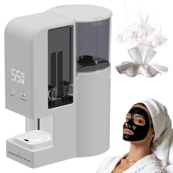 Hot Face Towel Heater Machine Dispenser, 2026 New Hot Face Towel Warmer - Self-Care Effortless, 5-Second Warming, Portable Compressed Towels Steamer for Facials
