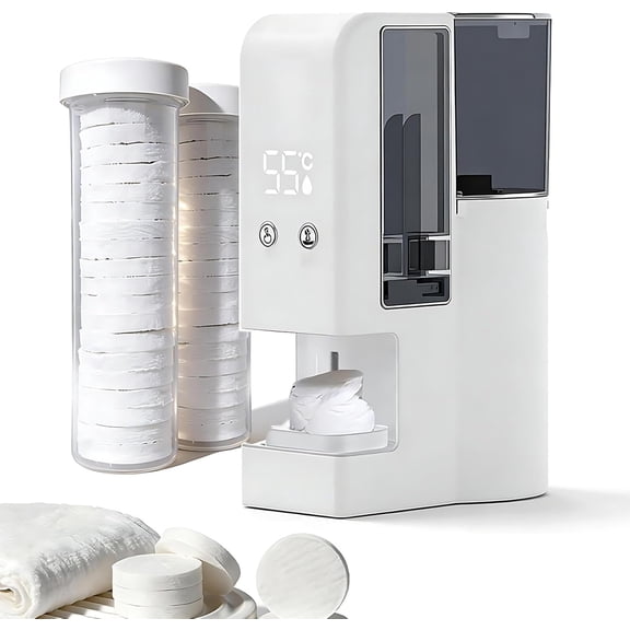 Hot Face Towel Heater Machine Dispenser, 5-Second Fast Heating, Constant 131°f Temperature, 500ml Visible Water Tank, for Facial, Bathroom & Home Machine+40Towels