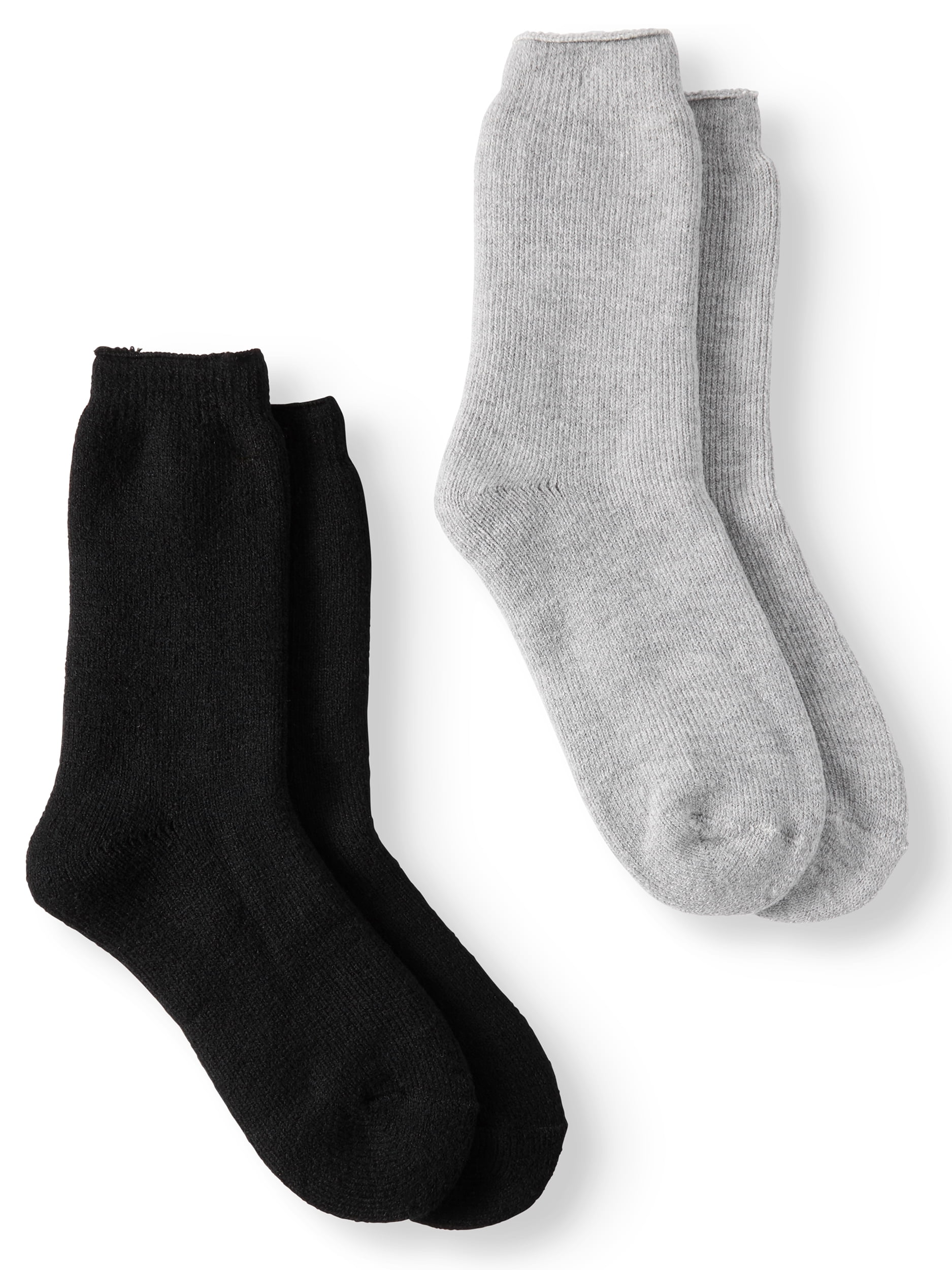 Hot Feet Men's Heavy Thermal Crew Socks, Value 2 Pack