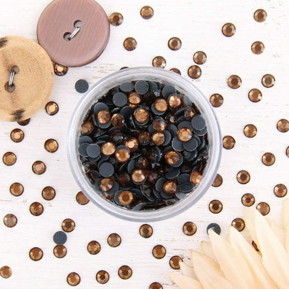 Hot Fix Rhinestones by Threadart SS20 (5mm) - Brown - 2 Gross (288 stones/pkg) Hotfix - 5 Sizes and 32 Colors Available