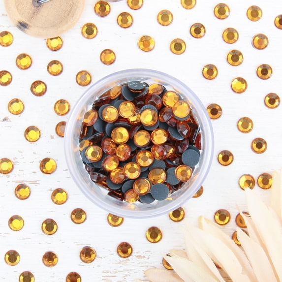 Hot Fix Rhinestones by Threadart SS20 (5mm) - Topaz - 2 Gross (288 stones/pkg) Hotfix - 5 Sizes and 32 Colors Available