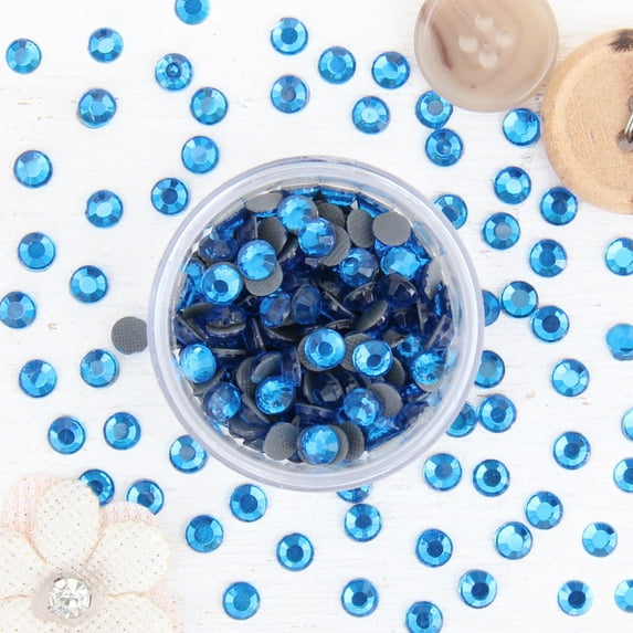 Hot Fix Rhinestones by Threadart SS30 (6.5mm) - Capri Blue - 1 Gross (144 stones/pkg) Hotfix - 5 Sizes and 32 Colors Available