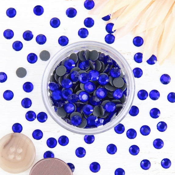 Hot Fix Rhinestones by Threadart SS30 (6.5mm) - Cobalt - 1 Gross (144 stones/pkg) Hotfix - 5 Sizes and 32 Colors Available
