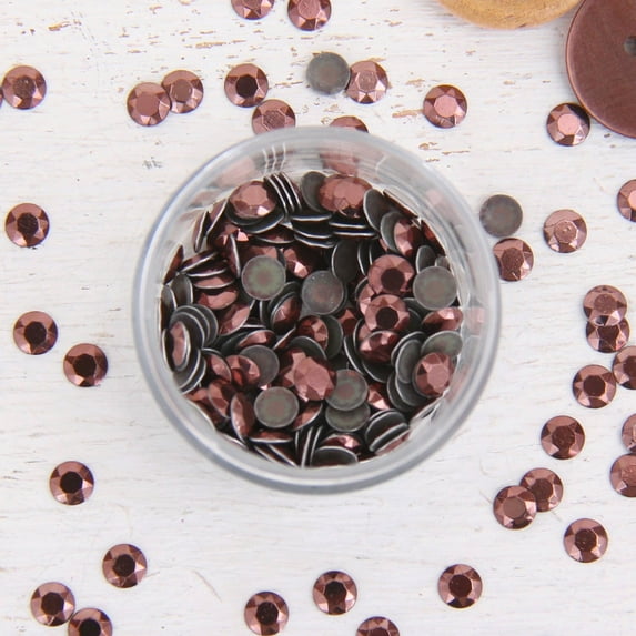 Hot Fix Rhinestuds 5mm Coffee - 20SS - 2 gross Package - 288 Rhinestuds - Also Called Hot Fix Metallic Rhinestones