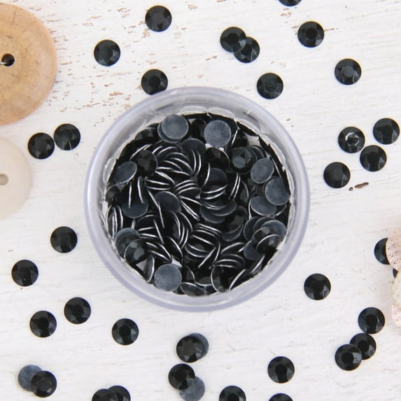 Hot Fix Rhinestuds 5mm Jet - 20SS - 2 gross Package - 288 Rhinestuds - Also Called Hot Fix Metallic Rhinestones