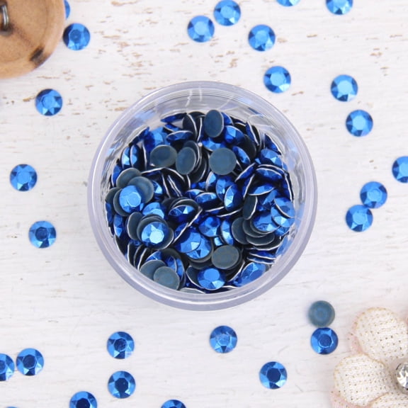 Hot Fix Rhinestuds 6mm Sapphire - 28SS - 1 gross Package - 144 Rhinestuds - Also Called Hot Fix Metallic Rhinestones