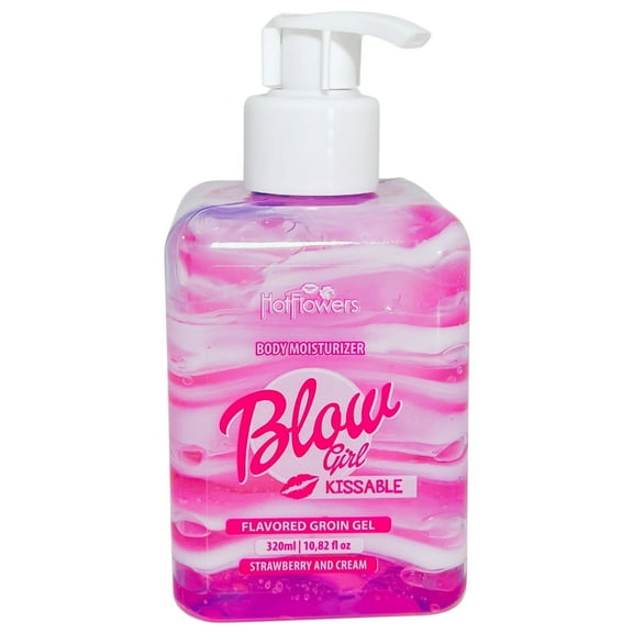 Hot Flowers Blow Girl Lickable Moisturizing Lotion Strawberry & Cream Flavored Body Moisturizer Softens & Hydrates Skin 320ml (10.82 fl oz)