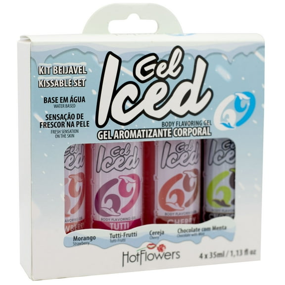 Hot Flowers Body Massage Edible Oil Iced Gel Set Sweet Aphrodisiac Flavors for Women and Men