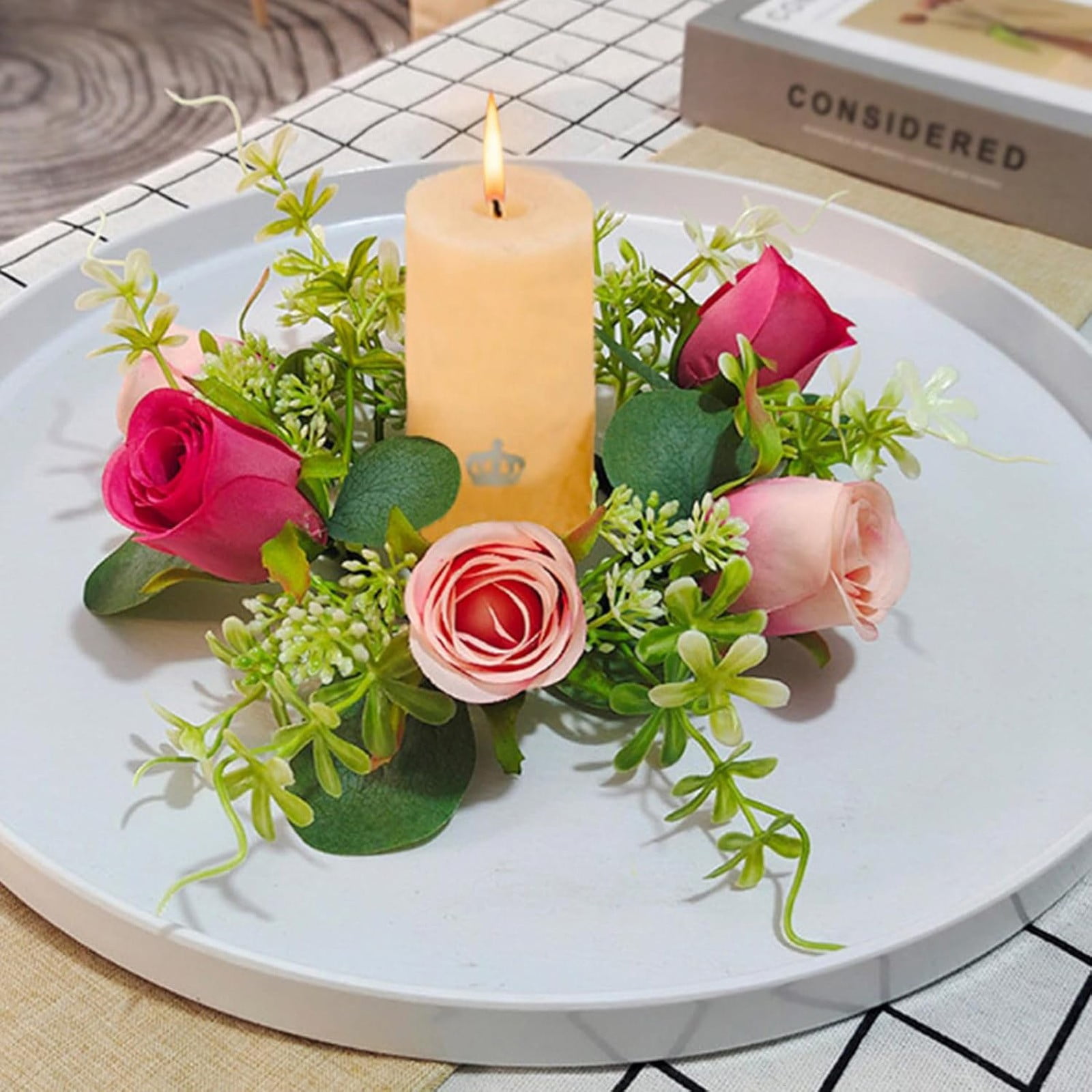 Hot Flowers Small Candle Rings Wreaths Flower Candle Rings Flower