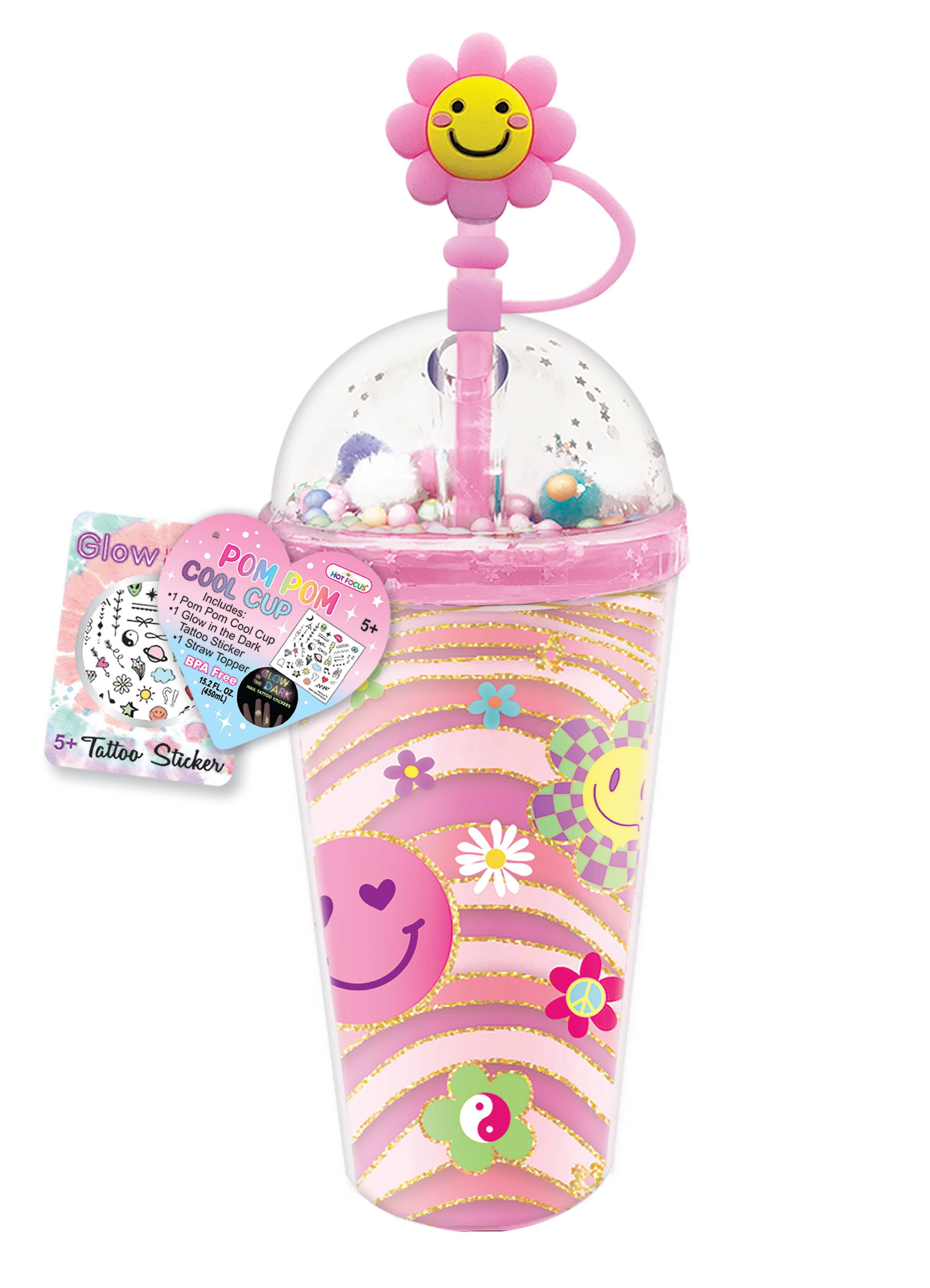 Hot Focus, Inc. - Pom Pom Cool Cup, Groovy Flower - Walmart.com