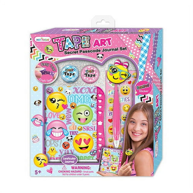 Hot Focus Tape Art Secret Passcode Journal, Emoji