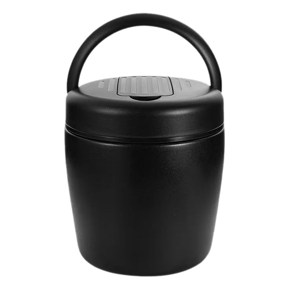 Hot Food Container, Leakproof Wide Mouth Stainless Steel Vacuum Insulated Food Jar, 304 Stainless Steel Soup Container with Portable Handle,Leak Proof Bento Lunch Box Thermos Food Jar(Black-1.2L)