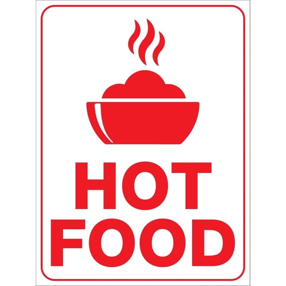 Hot Food Hospitality Metal Tin Sign Warning Caution Notice for Yard, Office, Outdoor & Indoor Safety 8 X 12 Inch