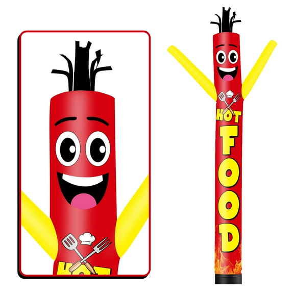 Hot Food Inflatable Tube Man Wacky Wavy Dancing Guy for Outdoor Decoration Advertising Business Promotion (Blower Not Included)