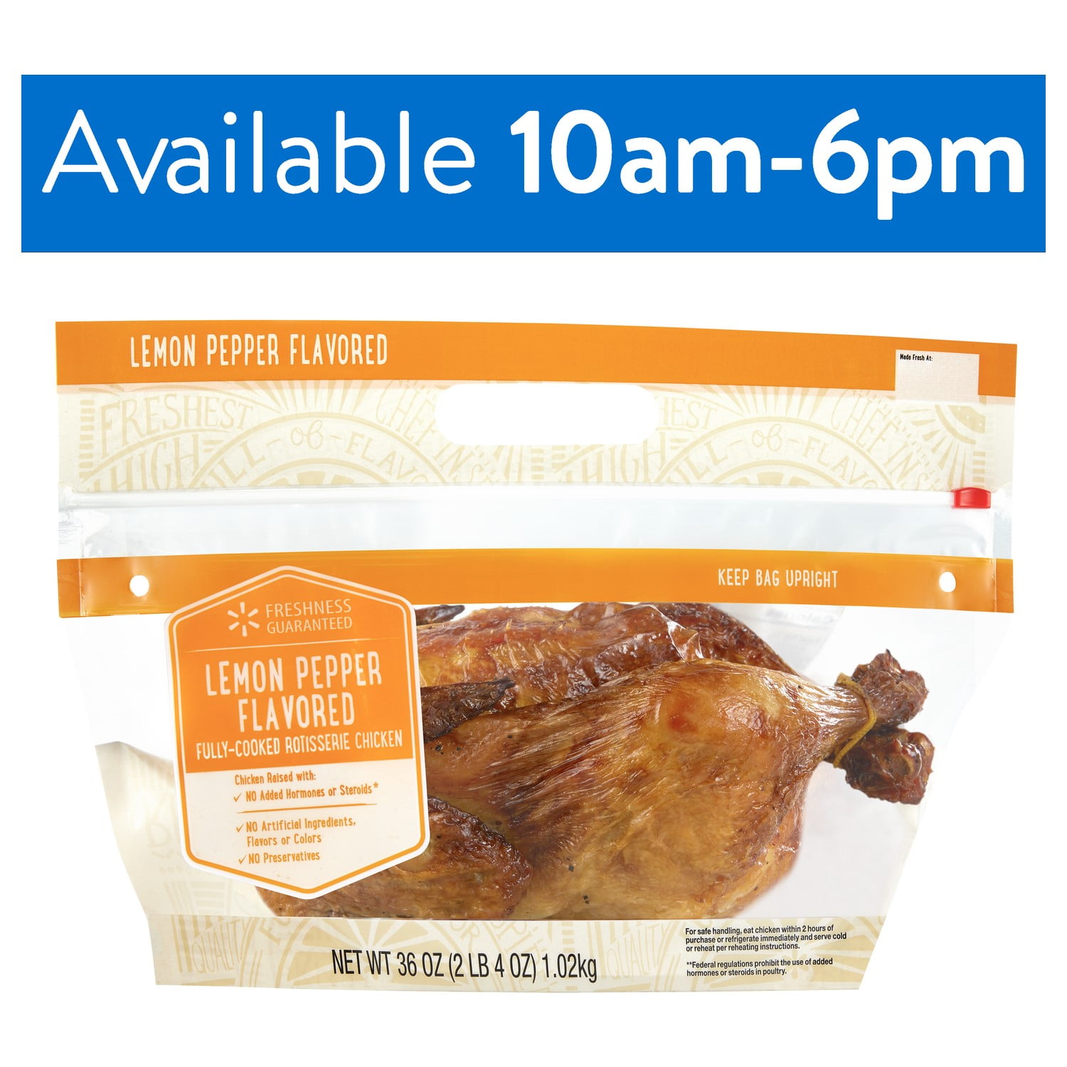 (Hot) Freshness Guaranteed Lemon Pepper Rotisserie Whole Chicken, 2.25
